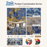 Maßgefertigter Romantischer Blumenmuster-Teppich 80% Wolle 20% Nylon Axminster-Teppich für Hochzeitslocation Hotel Bankettsaal
