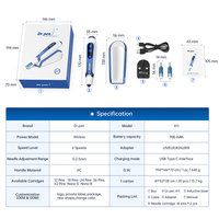 Stylo à micro-aiguilles Dr Pen A11 Ultima Pro, 6 vitesses, écran LCD, sans fil, Dermapen, rajeunissement de la peau du visage, pistolet à tatouage pour les lèvres
