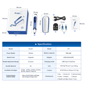 Stylo à micro-aiguilles Dr Pen A11 Ultima <span class=keywords><strong>Pro</strong></span>, 6 vitesses, écran LCD, sans fil, <span class=keywords><strong>Dermapen</strong></span>, rajeunissement de la peau du visage, pistolet à tatouage pour les lèvres - Product Image 6