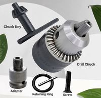 Mandrin à clé ANDUUK 1,5-13 mm 3/8-24 UNF, pince de serrage en fer pour outils électriques, accessoires pour meuleuse d'angle et perceuse à vitesse variable
