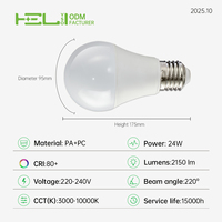 Bombillas LED de China al por Mayor, Lámpara de Alta Luminosidad, 3W 5W 7W 9W 12W 15W 18W 20W 22W 24W, Base B22/E27 para Uso Residencial