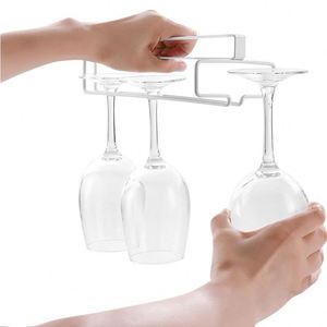 Japanese Style Cabinet Red Wine Cup Holder Free Punching Upside Down Drain Glass Cup Holder Hanging Cup Holder - Product Image 3