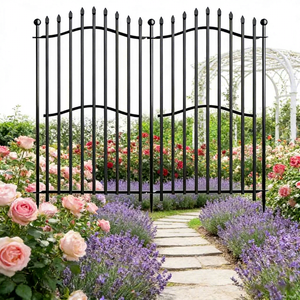 Clôture <span class=keywords><strong>de</strong></span> jardin en tube carré renforcé, antirouille, barrière <span class=keywords><strong>pour</strong></span> animaux, clôture décorative en métal <span class=keywords><strong>pour</strong></span> cour, aire <span class=keywords><strong>de</strong></span> jeux <span class=keywords><strong>pour</strong></span> chiens et animaux <span class=keywords><strong>de</strong></span> compagnie en extérieur - Product Image 2