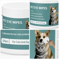 Lingettes pour les yeux des animaux de compagnie, 100 pièces, douces, non tissées, formule douce, lingettes nettoyantes pour les taches de larmes, pour chats