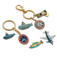 Llavero Personalizable con Mosquetón de Aleación de Zinc, Diseño de Avión Clásico, Bañado en Oro Brillante, Ligero, Regalo para Agencia de Viajes