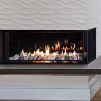 Cheminée au bioéthanol moderne et intelligente pour intérieur avec commande Wi-Fi, finition argentée, chauffage et décoration pour hôtels