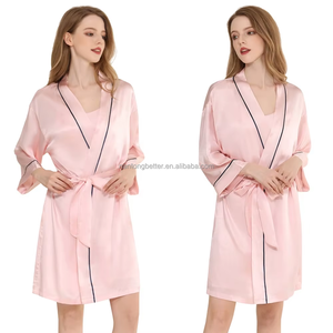 Nuovo arrivo abito 100% seta 19 mamme di gelso abiti di lusso damigella d'onore nuziale Kimono abiti da notte donna su misura <span class=keywords><strong>Sexy</strong></span> <span class=keywords><strong>vestaglia</strong></span> - Product Image 2