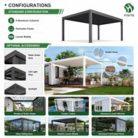Pergola bioclimatique vintage élégante en aluminium avec toit à lames orientables pour cour, villa ou espace patio