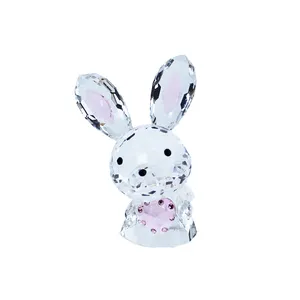 Kunden spezifische Luxus qualität Mini Craft Crystal Rabbit Home Dekoration mit Kristall basis für Craft Geschenk
