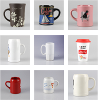 Vente en gros de tasses à café en céramique noire mate à gros ventre de 350 ml avec logo personnalisé, avec poignée pour la maison et le bureau