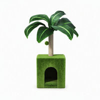 Offre Spéciale Livraison Gratuite : Arbre à Chat Moderne en Forme de Cocotier, Lit Confortable pour Chat, Griffoir Compact en Sisal, Gain de Place