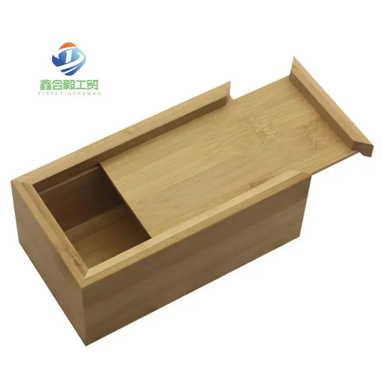 Fabricación en China Caja de vino de madera Caja de madera sin terminar con tapa deslizante