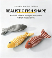 Jouet pour chat en peluche en forme de poisson avec herbe à chat, petit, résistant aux morsures, pour le nettoyage des dents, baguette interactive pour chats d'intérieur, pour le jeu autonome et l'enrichissement ludique