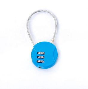 AJF Wholesale Zinc Alloy Waterproof Polished 3 Dials Cable <strong>Number</strong> Luggage Combination <strong>Lock</strong> Anti-Theft Feature Password Unlock - Product Image 3