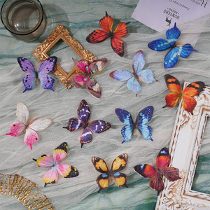 Accessoire de cheveux papillon artificiel, fleur en soie, accessoire de mariage, coiffe décorative DIY, utilisation pour la photographie rétro - Product Image 1