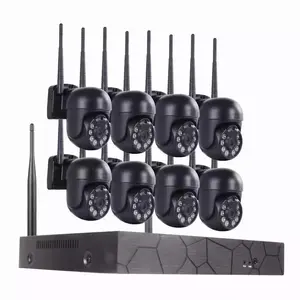 Yeni 8CH Cctv Wifi PTZ NVR kiti 3MP Full HD iki yönlü ses Pan Tilt döndür PTZ Dome açık kamera wifi 8CH kablosuz kiti