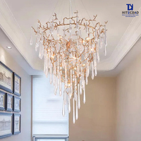 Lustres en cuivre cristal de haute qualité éclairage hôtel Villa salon chambre Support personnalisé LED luxe lampes suspendues