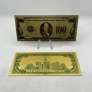 Souvenir Gift Colorful Print US Bill Dollar Gold Plated Money Banknote For Collection Currency