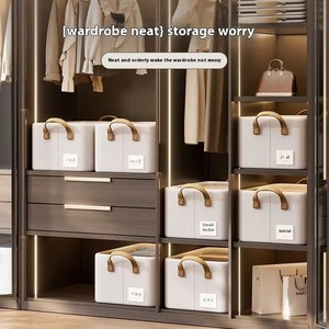 Casa pantaloni <span class=keywords><strong>di</strong></span> Jeans pieghevoli multifunzionali e pieghevoli contenitori in cotone grandi cestini in tessuto per l'organizzazione <span class=keywords><strong>di</strong></span> scaffali - Product Image 4