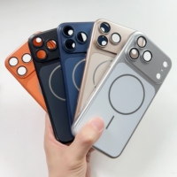 Étui de téléphone de luxe à chargement magnétique sans fil pour iPhone 17 13 14 15 16 18 Pro Max, couleur unie, grande fenêtre, coque arrière antichoc