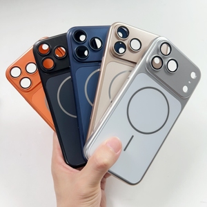 Coque de téléphone de luxe à chargement magnétique sans fil pour iPhone 17 Air 13 14 15 16 Pro Max, couleur unie, grande fenêtre, antichoc - Product Image 6