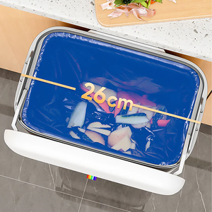 Bote de Basura de Cocina de 12.5L, Blanco, Económico, con Tapa y Ruedas, para Montar en la Pared - Product Image 5