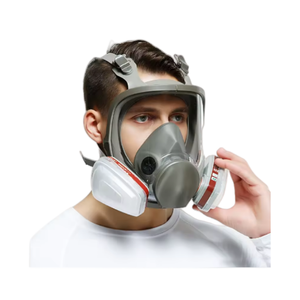 Masker Respirator wajah penuh silikon CE industri, masker Respirator Kimia & Antigas biru 6800 Grim disetujui pengiriman cepat - Product Image 3