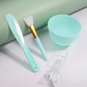 Wholesales Makeup Silicone Product DIY Beauty Silicone Face Mask Brush Flexible Mask Mixing Bowl Set