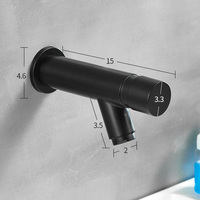 Mitigeur d'évier de salle de bain en acier inoxydable Robinet de lavabo à fermeture automatique à bouton poussoir mural pour hôtel