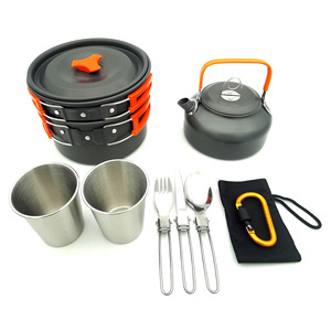 Batterie de cuisine légère Batterie de cuisine à feu ouvert <span class=keywords><strong>Kit</strong></span> de gâchis de cuisine <span class=keywords><strong>Kit</strong></span> de casseroles et casseroles de <span class=keywords><strong>camping</strong></span> pour le <span class=keywords><strong>camping</strong></span> en plein air - Product Image 6