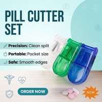 Coupe-pilules à tête ronde rapide et pratique, séparateur de pilules en plastique, mini boîte à pilules PS, excellent outil pour les médicaments