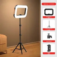 Nouvelle Lampe Annulaire Portable à 3 Températures de Couleur avec Trépied, LED RGB SMD 240, Rechargeable, 1 Support Téléphone, Lumière pour Streaming en Direct