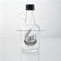 Bouteille en verre miniature de 50 ml de haute qualité avec poignée, bouteille à liqueur avec bouchon à vis, bouteille en verre pour sirop d'érable avec boucle de maintien