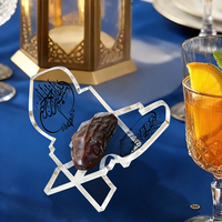Supports de date islamiques vintage en acrylique compatibles avec le Ramadan et l'Aïd - Décoration de table géométrique arabe, supports de bureau pour le Ramadan