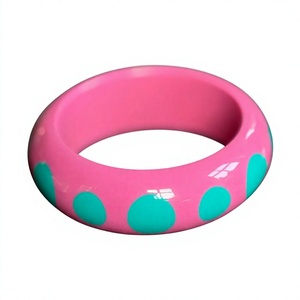 กำไลข้อมืออะคริลิคเรซิ่นแฟชั่นใหม่ ลายทางสีสันสดใส คุณภาพพรีเมียม น่ารัก ลายสีส้ม เขียว ขาว เครื่องประดับ - Product Image 2