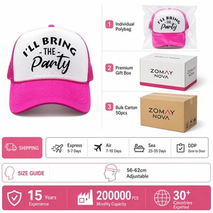 Casquette <span class=keywords><strong>de</strong></span> fête personnalisée en mousse, style camionneur, avec maille néon, snapback 5 panneaux, réglable, pour enterrement <span class=keywords><strong>de</strong></span> vie <span class=keywords><strong>de</strong></span> jeune fille, vente en gros, faible MOQ - Product Image 6
