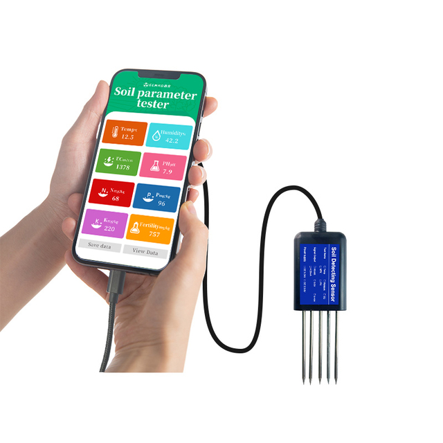 Hot Sale 8 in 1 Soil NPK EC Moisture Sensor USB Agricultural Greenhouse Flower Planter Soil Temperature and Humidity Sensor