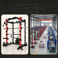 Machine Smith multifonctionnelle avec structure de squat et barre de poussée horizontale pour entraînement complet à domicile