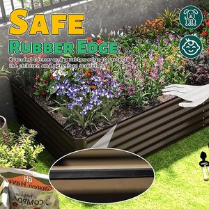 182,88 x 91,44 x 45,72 cm Verzinktes <span class=keywords><strong>Hochbeet</strong></span>, Outdoor-Pflanzkasten, Große Metall-Pflanzbox, Braun - Product Image 6