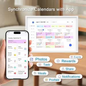 Calendario Digital Inteligente y Tablero Familiar sin Suscripción, Planificador <span class=keywords><strong>de</strong></span> Pared con Pantalla Táctil para el Sistema Familiar - Tabla <span class=keywords><strong>de</strong></span> Tareas, Planificador <span class=keywords><strong>de</strong></span> Comidas - Product Image 5