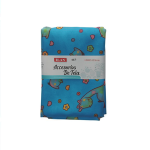 Accessorio in tessuto Ilan 100cmx150cm con motivo giraffa blu per lavori artigianali - Product Image 1