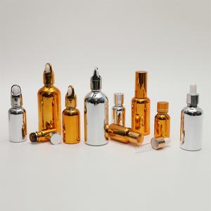 ขวดแก้วหยดน้ำมันเปล่าพร้อมปลอกคอสีทองเงิน ขนาด 20 มล. 30 มล. ขวดหยดเซรั่มทรงกลมสีขาว - Product Image 6