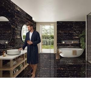 Gold Maquinna 600x1200mm Glossy Polished Porcelain Floor Tiles Firebrick Marble Look Bathroom Outdoor 60x120cm Glazed Flooring - Product Image 1