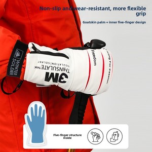 Gants isolés chauds d'usine pour l'hiver, pour hommes et femmes, imperméables, compatibles écran tactile, coupe-vent, doublés polaire pour le snowboard et le <span class=keywords><strong>ski</strong></span> - Product Image 5