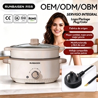Marmite électrique multifonctionnelle 3L 800W avec revêtement antiadhésif et double cuve vapeur de 24 cm pour usage domestique 220V (Royaume-Uni) Logo personnalisé