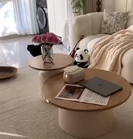 Table basse carrée Weili avec plateau en verre, design moderne, structure en bois, hauteur réglable, rangement, meubles écologiques pour salon