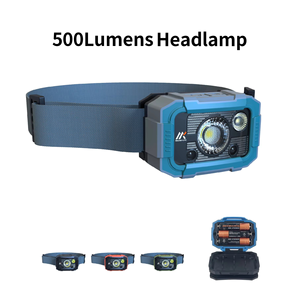 EMC en62471 RoHS BSCI mạnh mẽ 500 lumen 120m phạm vi 2h chiếu sáng đèn pha nhựa cao su 3AAA Pin <span class=keywords><strong>Led</strong></span> Đèn Pha cho ngoài trời - Product Image 2