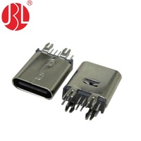 Conector USB 2.0 Tipo-C Hembra de 14 Pines USB-20C-F-02D01, DIP Vertical, para Montaje en PCB, Uso Industrial