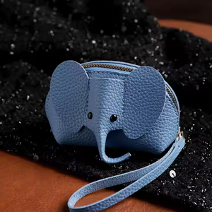 Creative Women's Little <strong>Elephant</strong> Leather Zipper Handheld Bag New PU Material <strong>Coin</strong> <strong>Purse</strong> for Lipstick Key Card Storage - Product Image 2