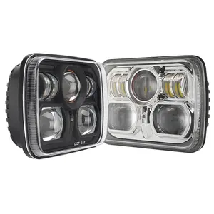 ASEND High brightness black bezel 5X7 square 54W 4X4 LED headlight with hi/low beam for jeep Cherokee XJ Trucks Offroad